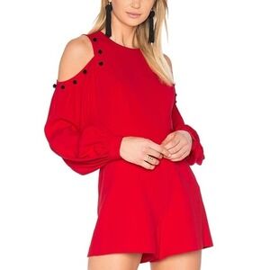 Alexis Asher red cold shoulder romper size S